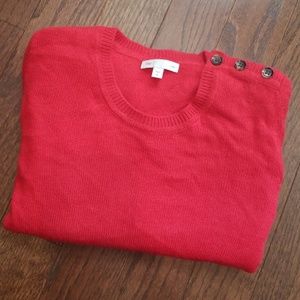 Gap Luxe Red Sweater with botton accents
